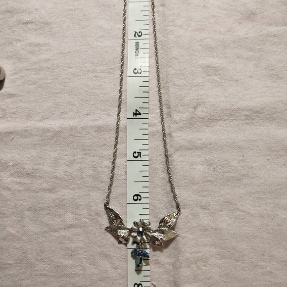 Vintage 1950's Star-Art Sterling Silver Necklace With Rhinestones - Picture 3 of 6